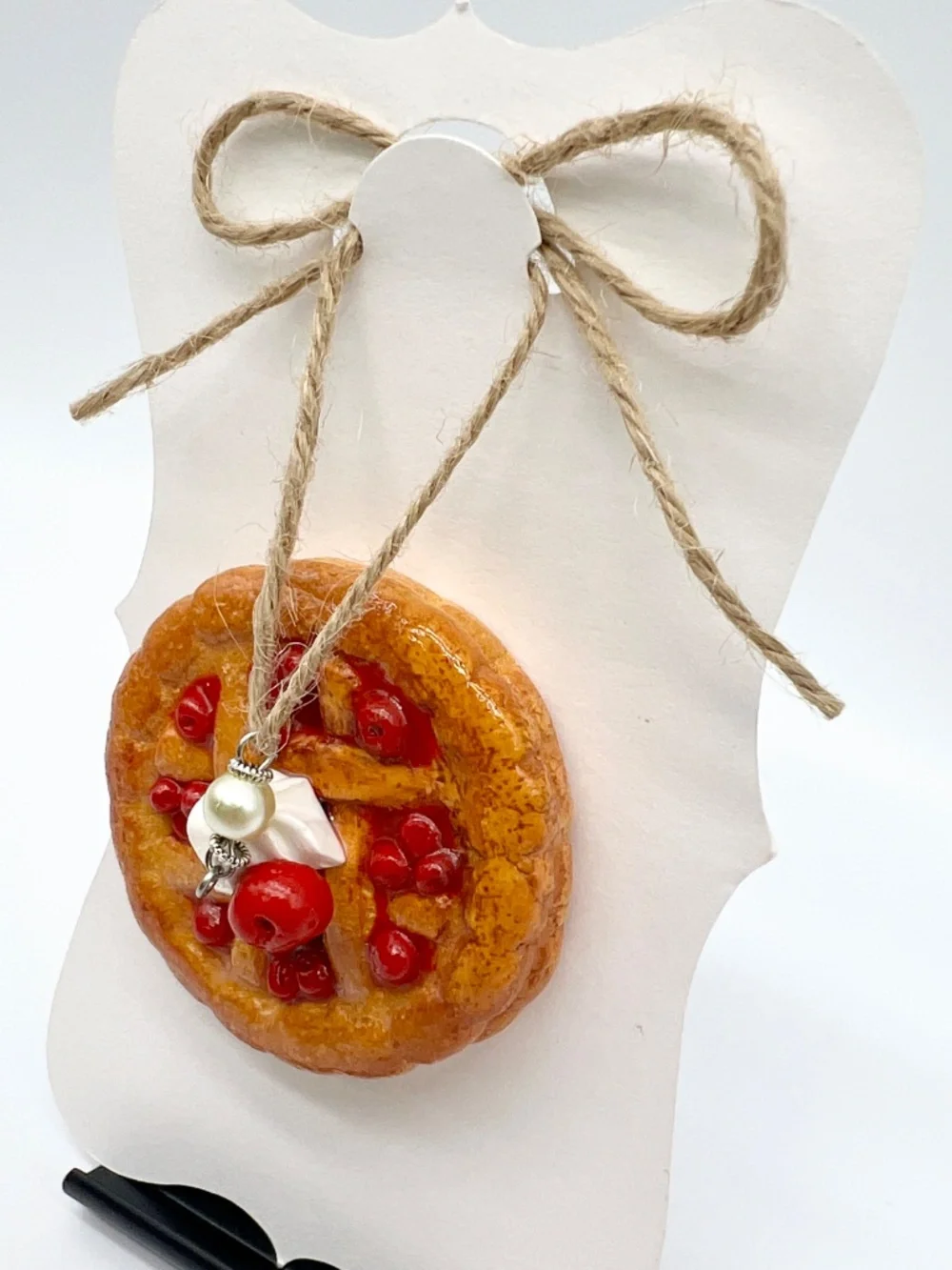 Handmade Pie Ornament | Cherry, Blueberry or Apple Pie | Mini Food Dessert Décor